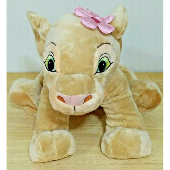 Disney Lion King Nala Plush Pink Flower Stuffed Animal Disney Toy 20" Long - Picture 2 of 9